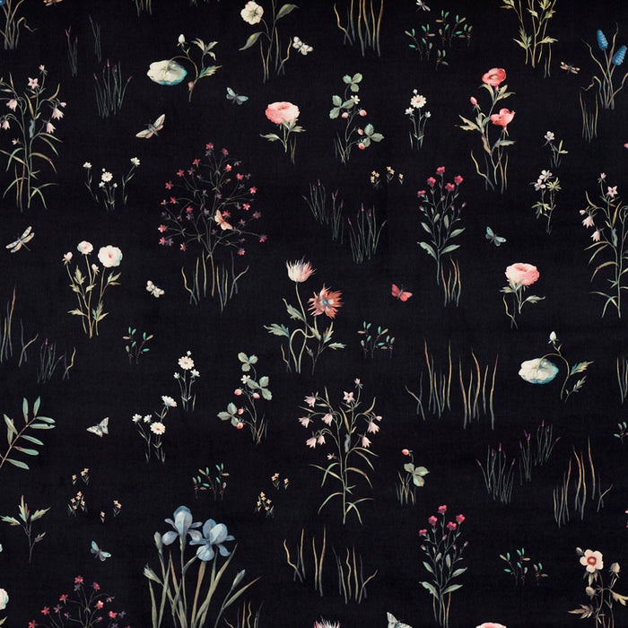 Schumacher Primavera Velvet Black Fabric 82540