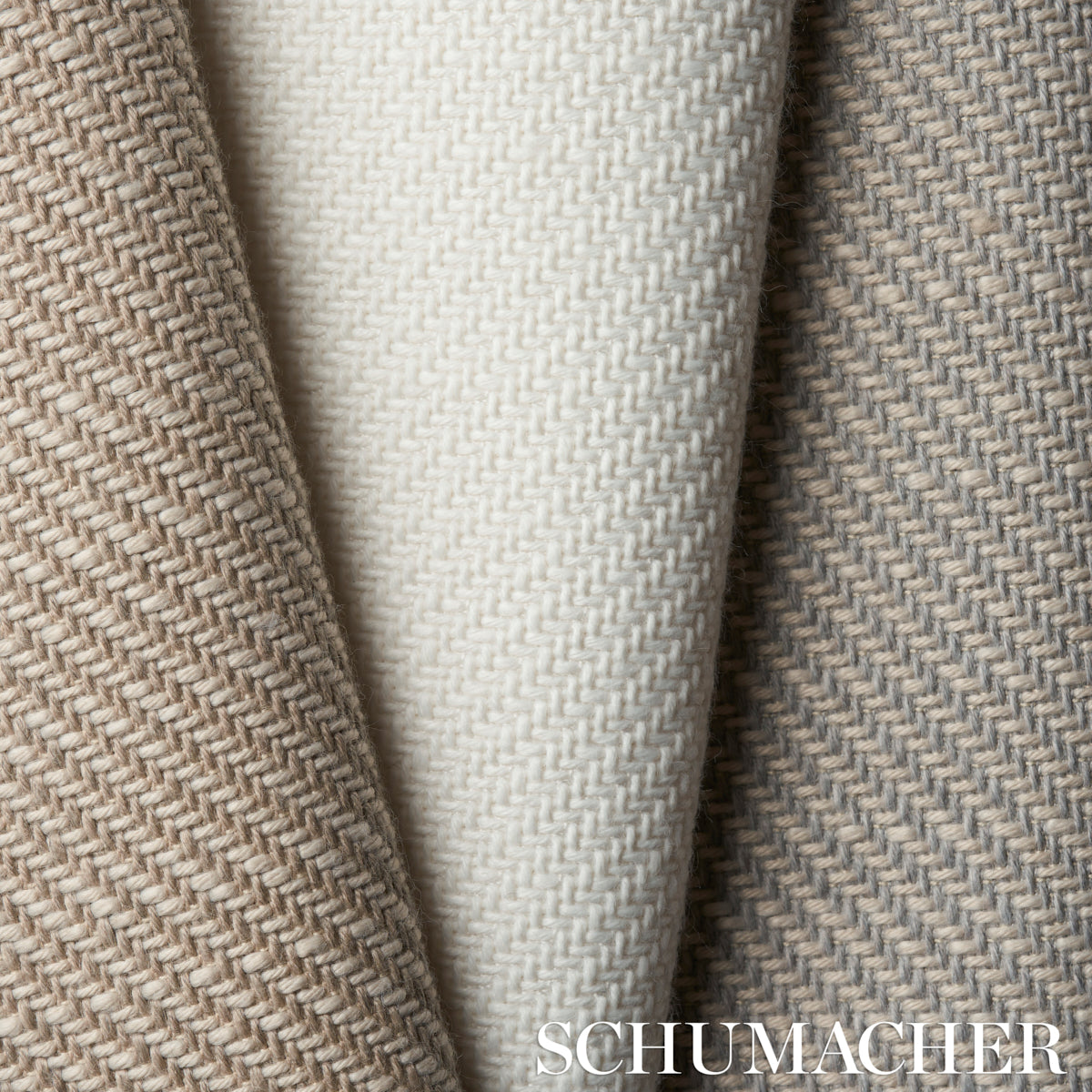 Schumacher Outdoor Heavyweight Twill Neutral Fabric Sample 82581