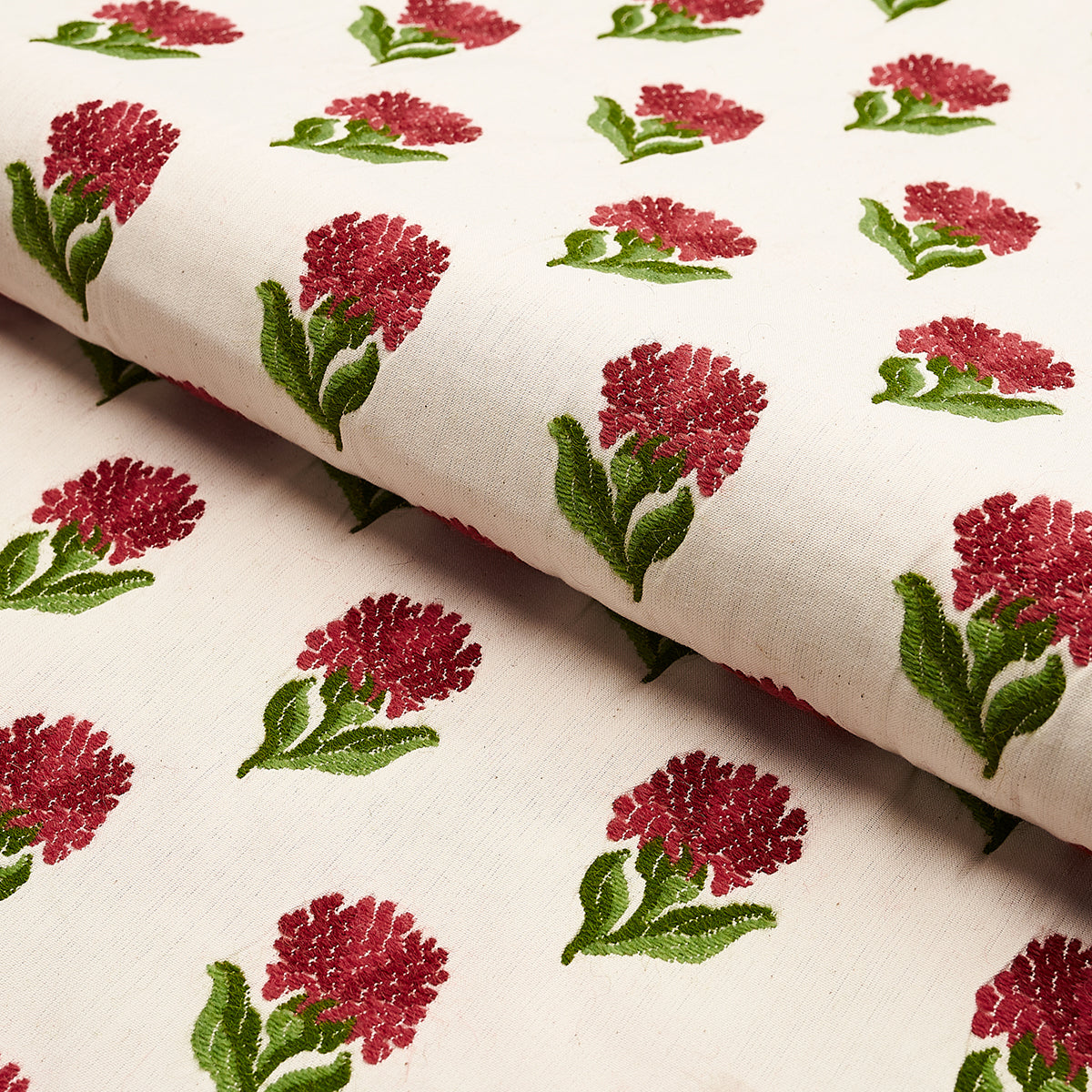 Schumacher Rosina Floral Garnet Fabric 82630