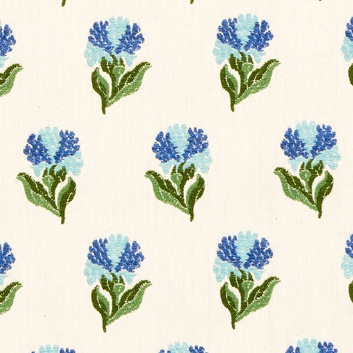 Schumacher Rosina Floral Cornflower Fabric Sample 82631