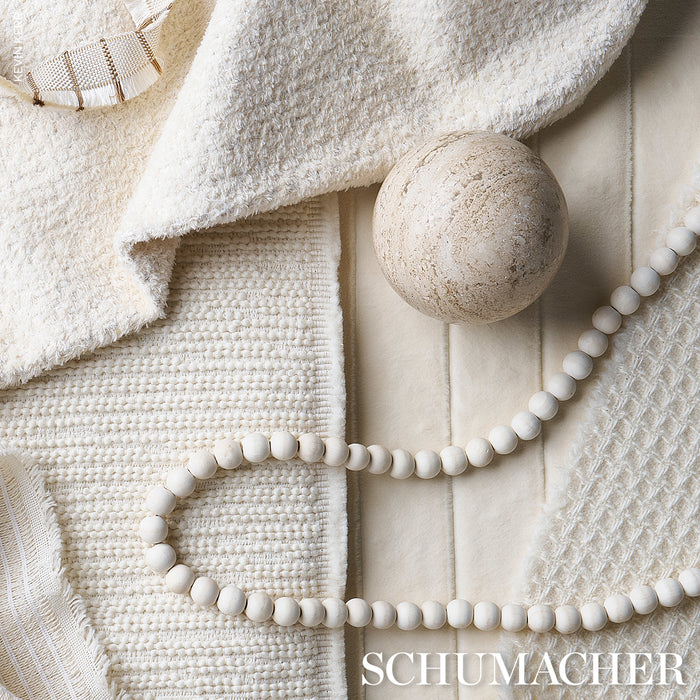 Schumacher Walden Wool Texture Ivory Fabric Sample 82641