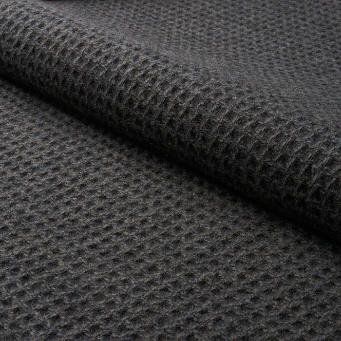 Schumacher Walden Wool Texture Charcoal Fabric Sample 82642