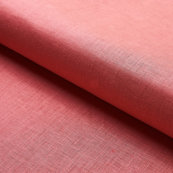 Schumacher Lange Glazed Linen Coral Fabric 82680