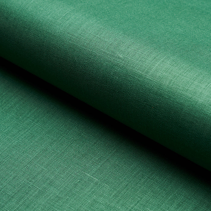 Schumacher Lange Glazed Linen Emerald Fabric 82687