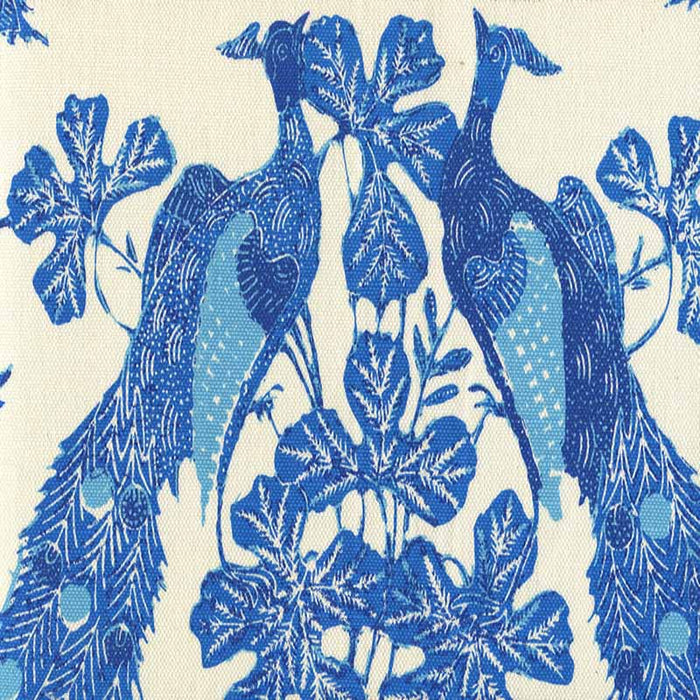 China Seas Peacock Batik Multi Blues Fabric Sample 8270-05