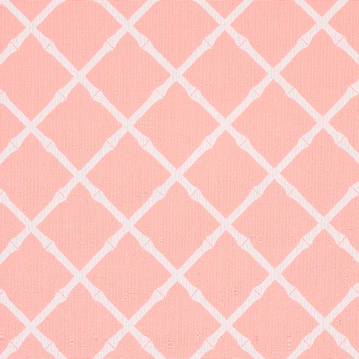 Schumacher Bamboo Trellis Indoor/Outdoor Pink Fabric Sample 82761