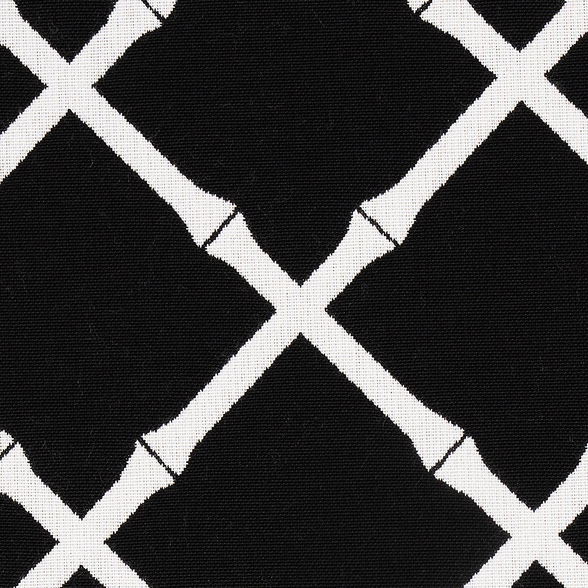 Schumacher Bamboo Trellis Indoor/Outdoor Black Fabric Sample 82763