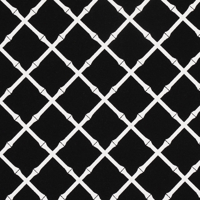 Schumacher Bamboo Trellis Indoor/Outdoor Black Fabric 82763