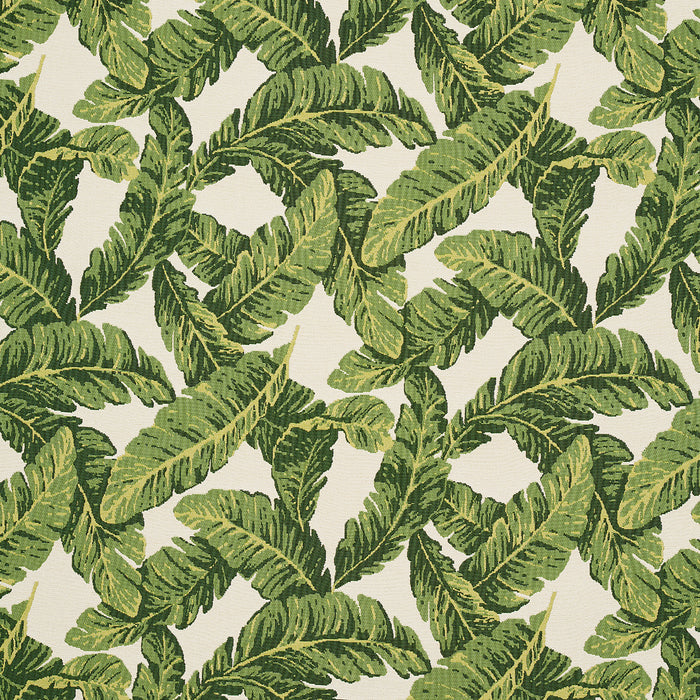 Schumacher Tropical Leaf Indoor/Outdoor Green Fabric Sample 82770