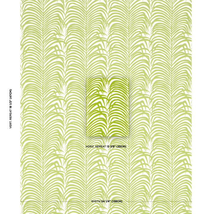 Schumacher Zebra Palm Woven Indoor/Outdoor Green Fabric Sample 82780