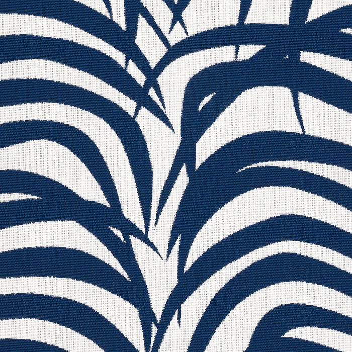 Schumacher Zebra Palm Indoor/Outdoor Navy Fabric 82781