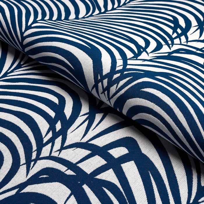 Schumacher Zebra Palm Indoor/Outdoor Navy Fabric Sample 82781