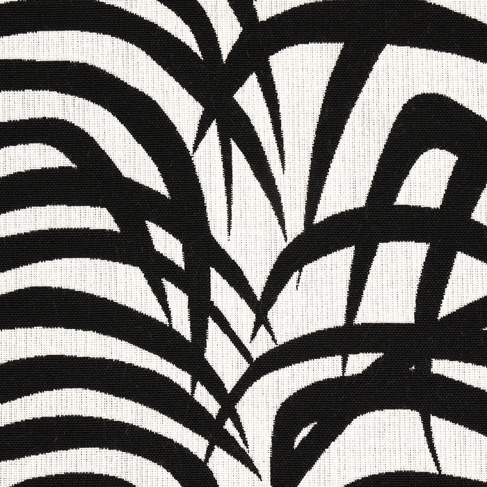 Schumacher Zebra Palm Indoor/Outdoor Black Fabric Sample 82782