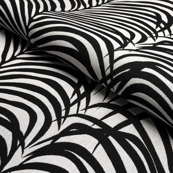 Schumacher Zebra Palm Indoor/Outdoor Black Fabric 82782