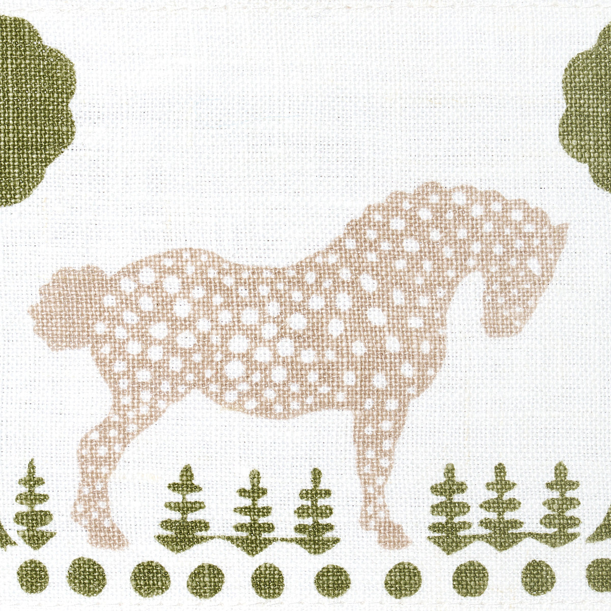 Schumacher Polka Dot Pony Tape Olive Trim Sample 82812