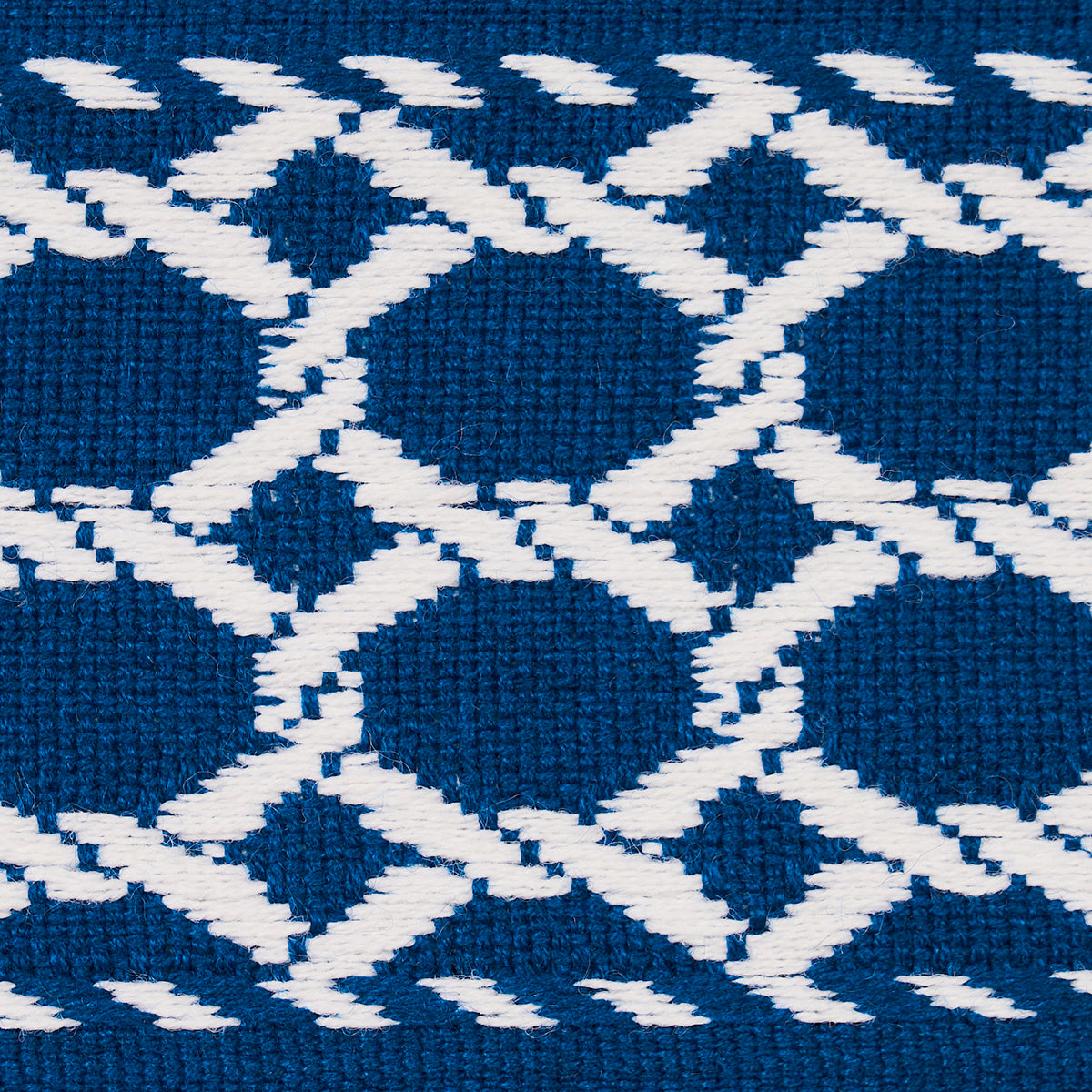 Schumacher Lattice Indoor/Outdoor Tape Navy Trim Sample 82820