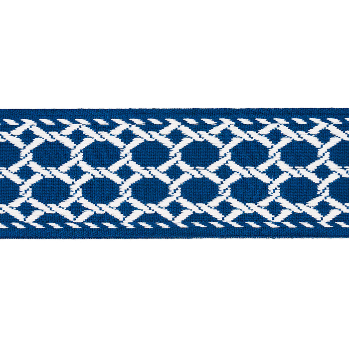 Schumacher Lattice Indoor/Outdoor Tape Navy Trim Sample 82820