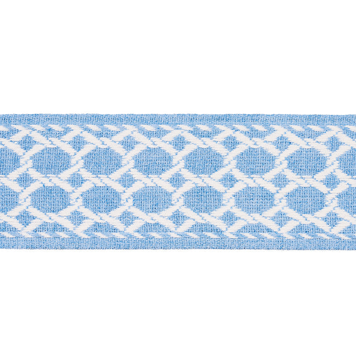 Schumacher Lattice Indoor/Outdoor Tape Chambray Trim Sample 82821