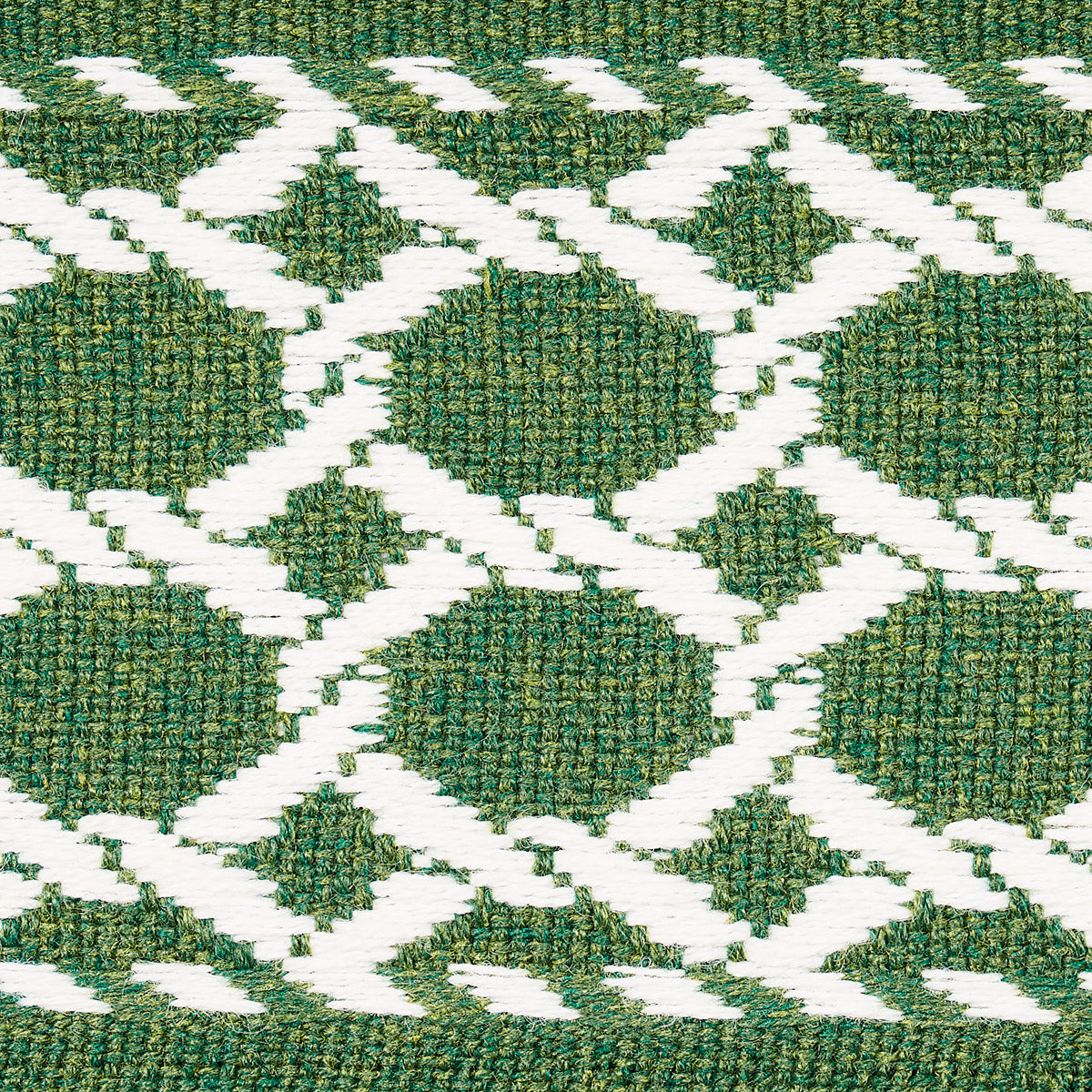 Schumacher Lattice Indoor/Outdoor Tape Green Trim Sample 82822