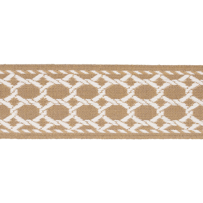 Schumacher Lattice Indoor/Outdoor Tape Sand Trim Sample 82823