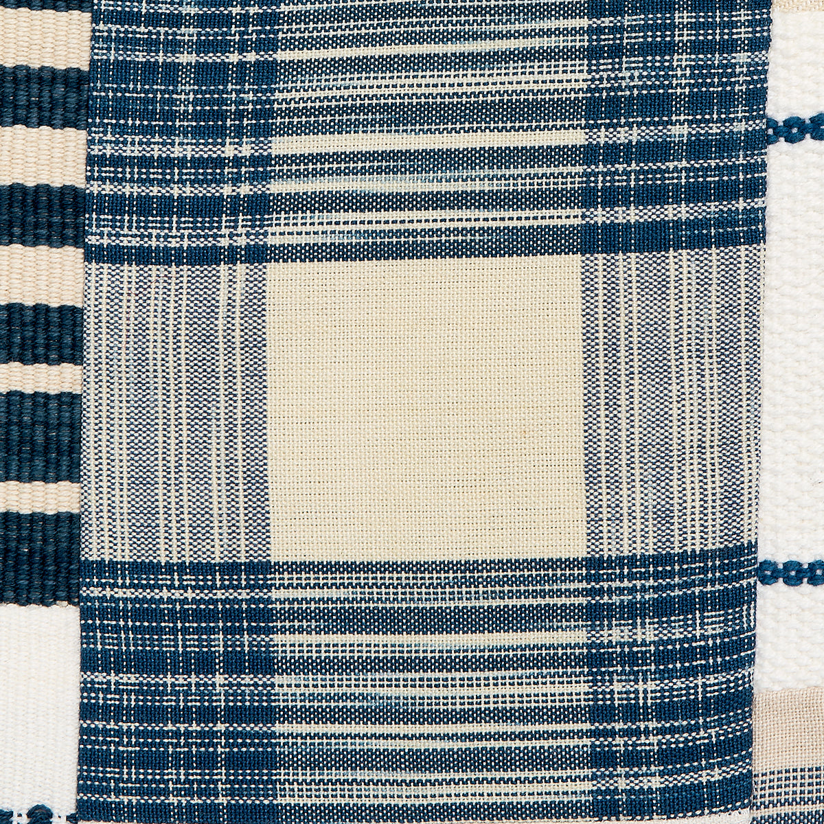 Schumacher Carlisle Patchwork Indigo Fabric 82900