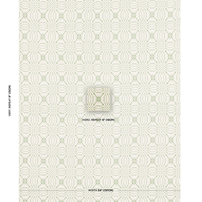 Schumacher Francestown Coverlet Leaf Fabric Sample 82910