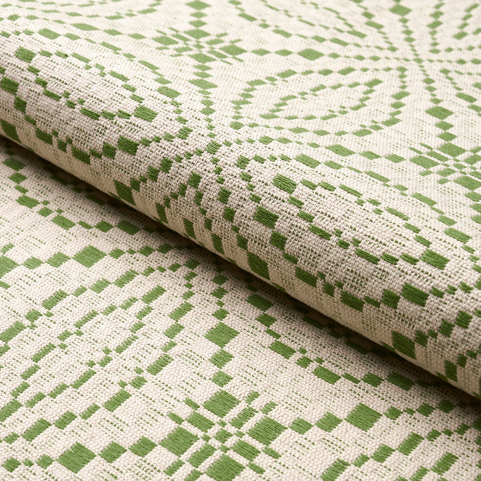 Schumacher Francestown Coverlet Leaf Fabric Sample 82910