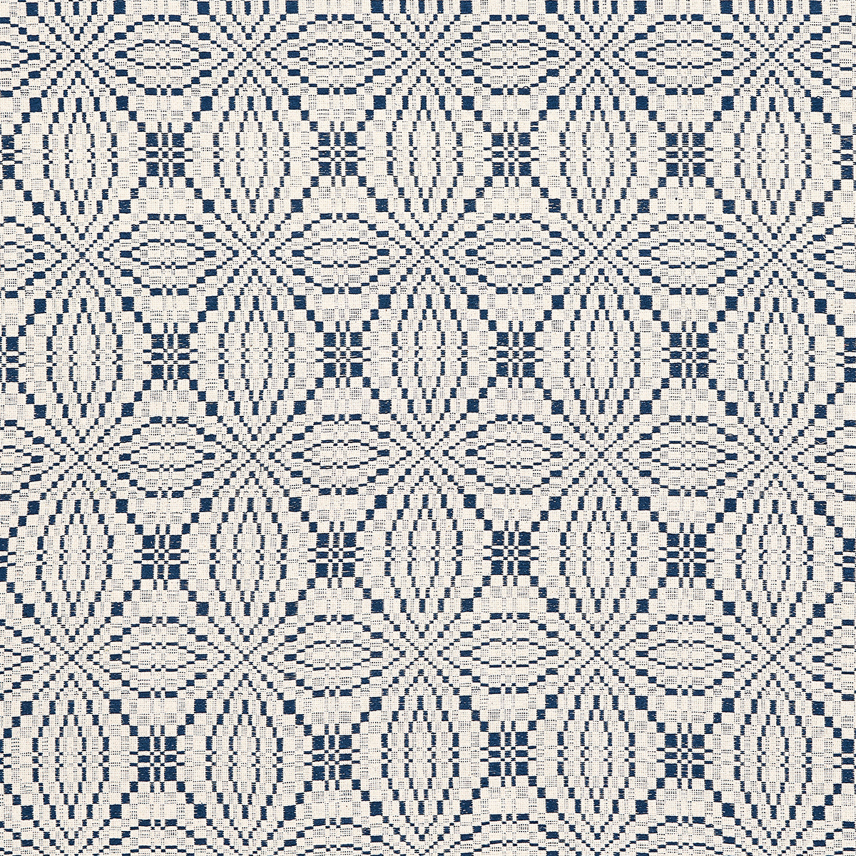 Schumacher Francestown Coverlet Navy Fabric 82911