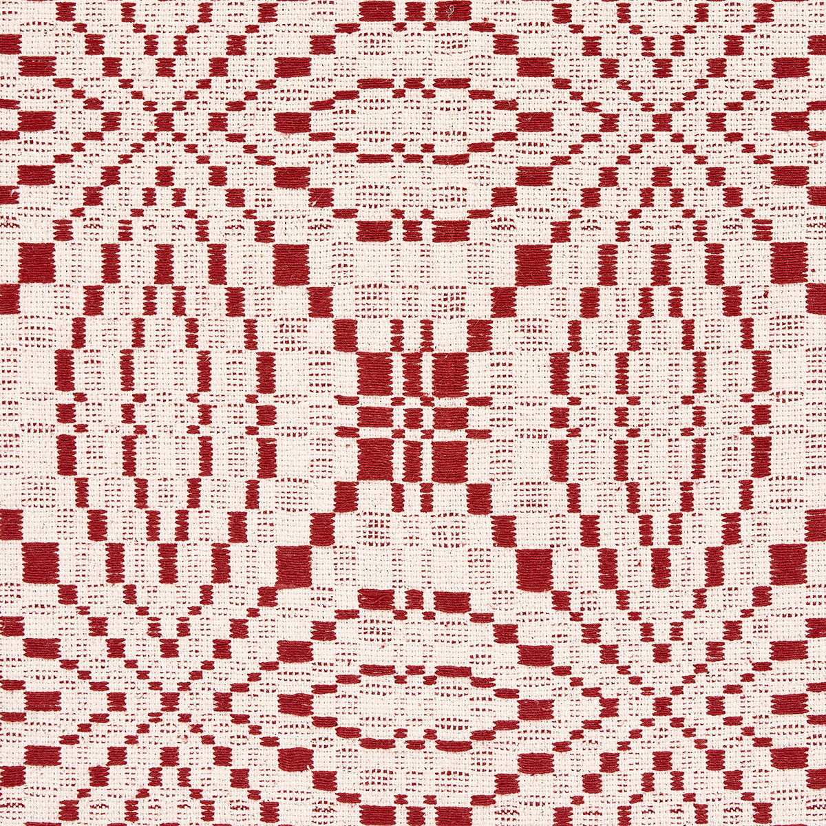 Schumacher Francestown Coverlet Crimson Fabric 82912