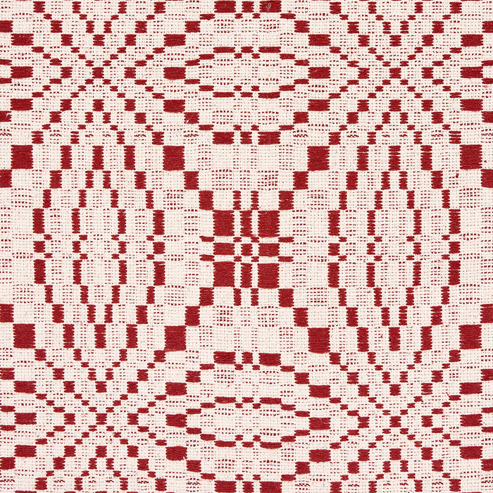 Schumacher Francestown Coverlet Crimson Fabric Sample 82912