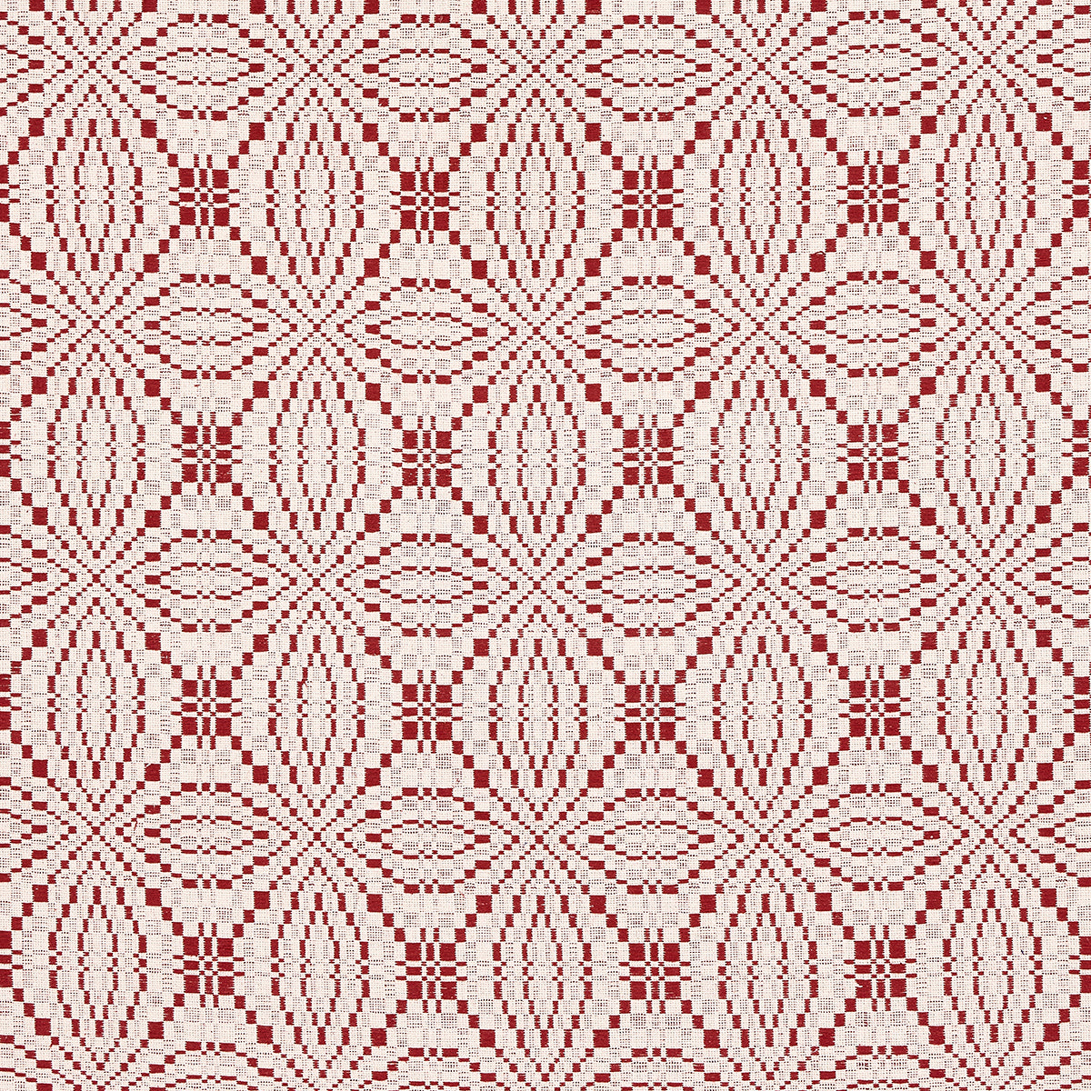 Schumacher Francestown Coverlet Crimson Fabric 82912