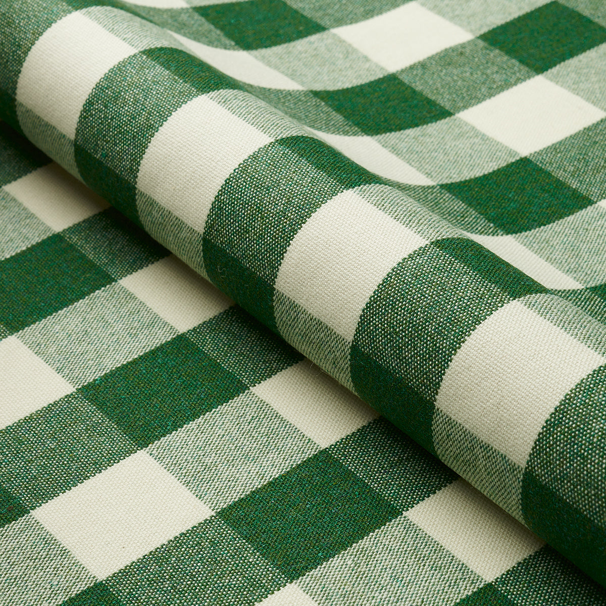 Schumacher Dutton Buffalo Check Emerald Fabric Sample 82941