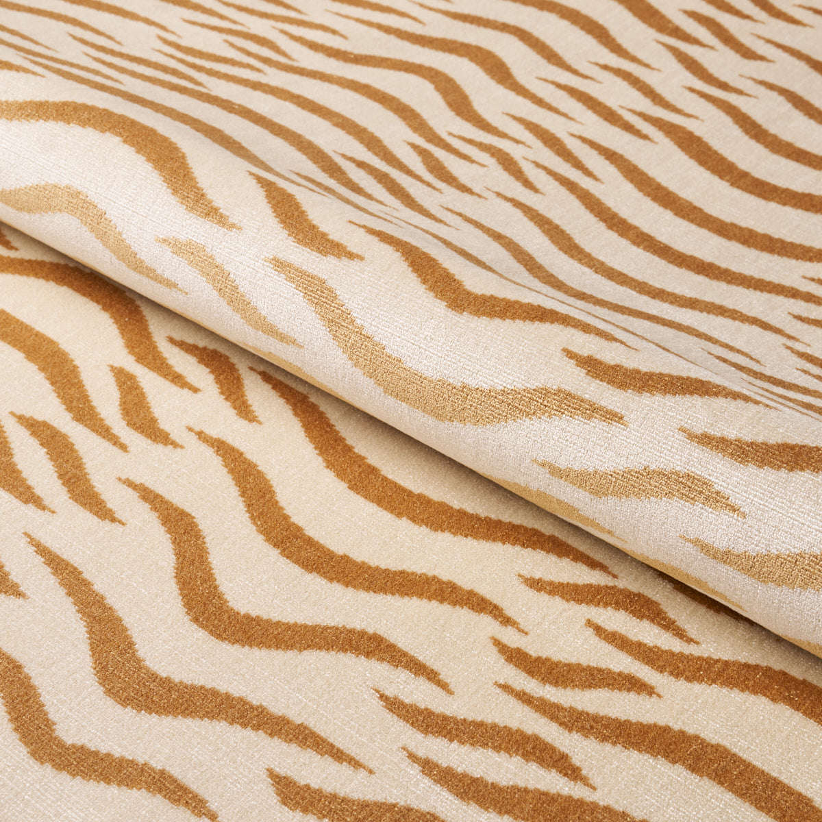 Schumacher Sabi Tiger Velvet Camel Fabric 82951