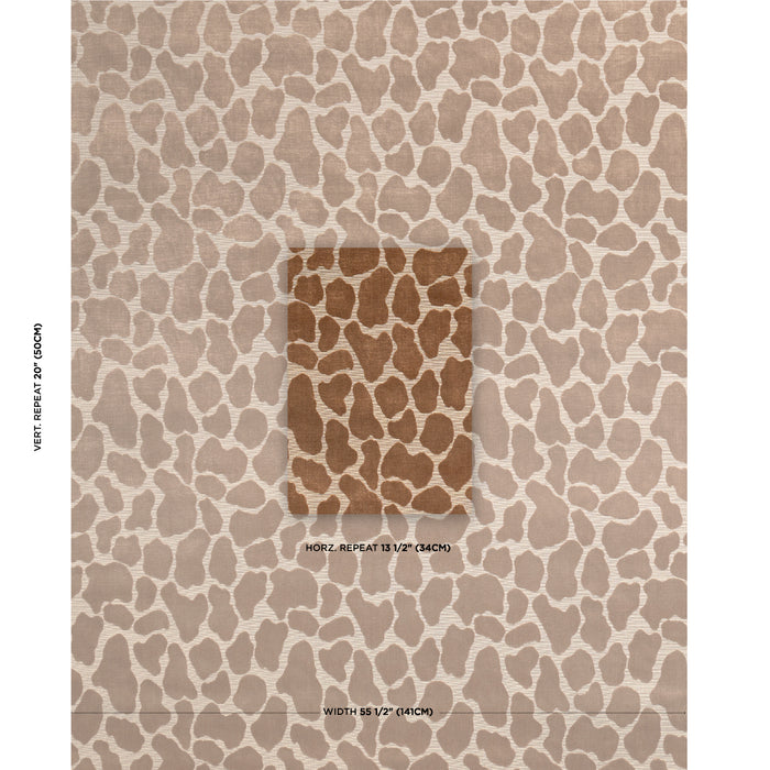 Schumacher Giraffe Velvet Safari Fabric Sample 82970