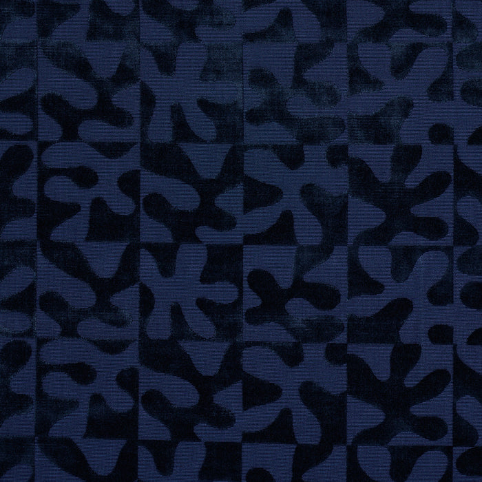 Schumacher Modern Dance Velvet Midnight Blue Fabric 82992