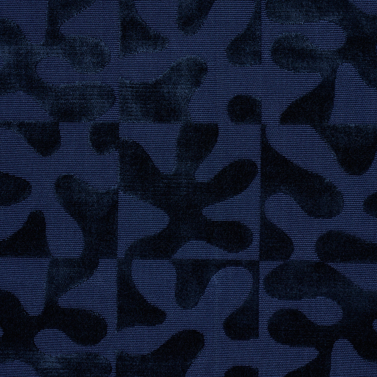 Schumacher Modern Dance Velvet Midnight Blue Fabric 82992