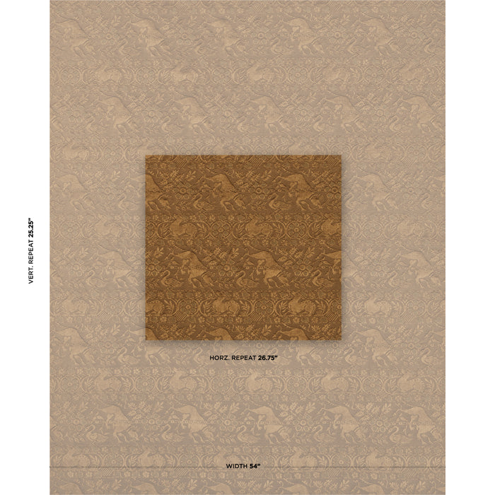 Schumacher Animali Bronze Fabric Sample 83122