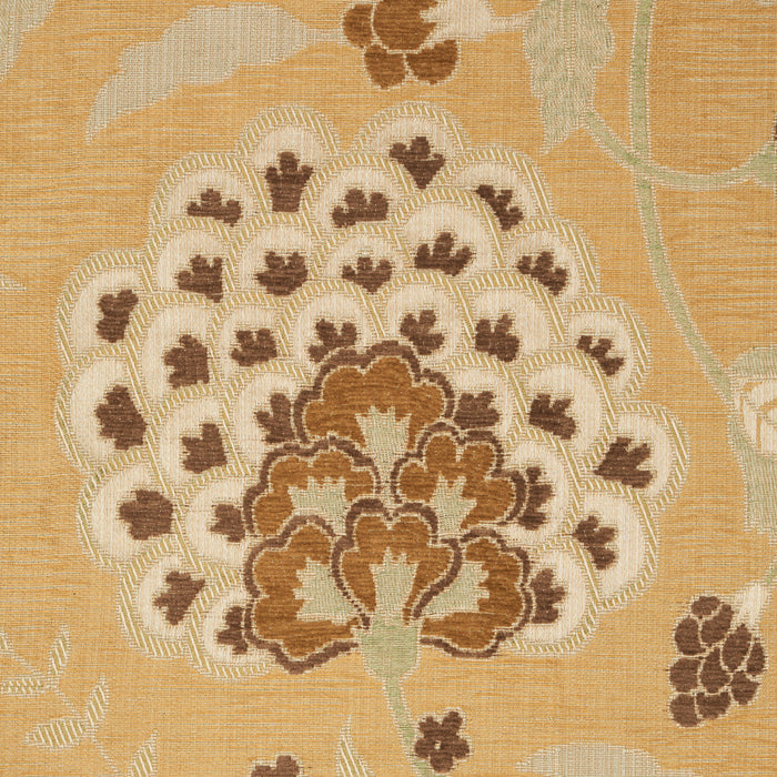 Schumacher Alessia Floral Gold Fabric Sample 83131