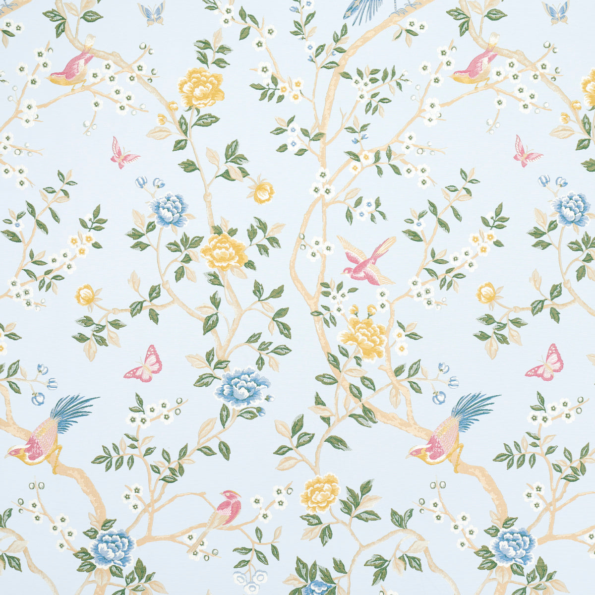 Schumacher Georgia Vine Sky Fabric 83151