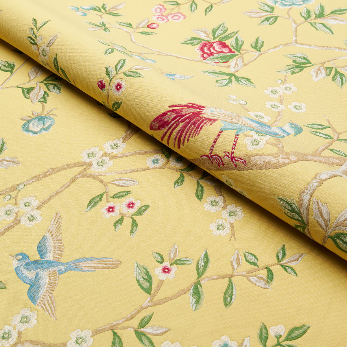 Schumacher Georgia Vine Soft Yellow Fabric 83152