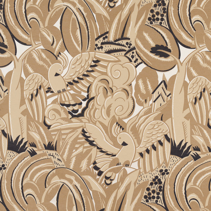 Schumacher Parrots Moderne Sandstone Fabric Sample 83180