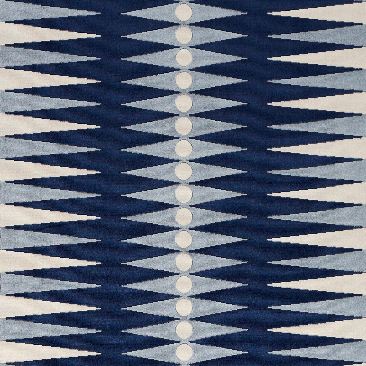 Schumacher Backgammon Cut Velvet Blue Fabric Sample 83200