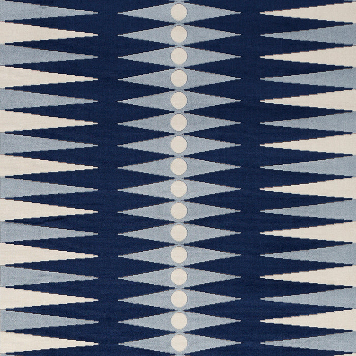 Schumacher Backgammon Cut Velvet Blue Fabric Sample 83200