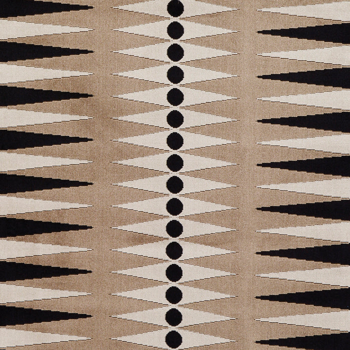 Schumacher Backgammon Cut Velvet Neutral Fabric Sample 83201