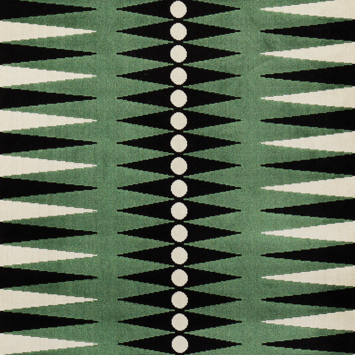 Schumacher Backgammon Cut Velvet Green Fabric Sample 83202