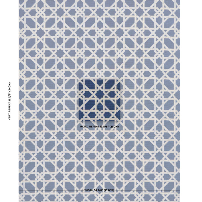 Schumacher Le Maroc Epingle Blue Fabric 83220