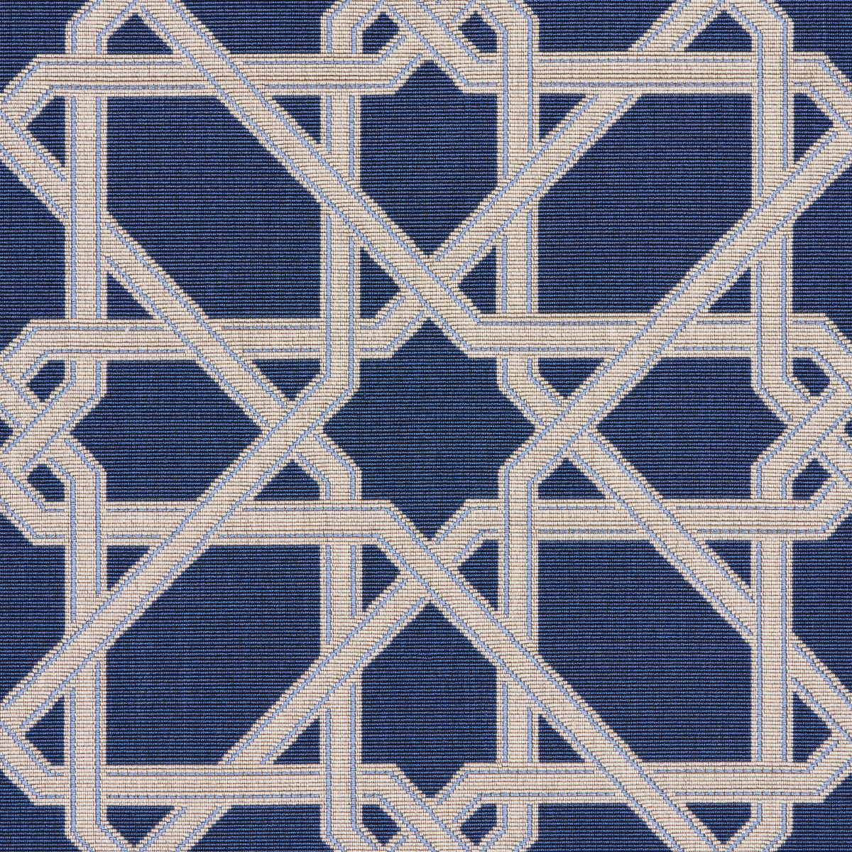 Schumacher Le Maroc Epingle Blue Fabric 83220