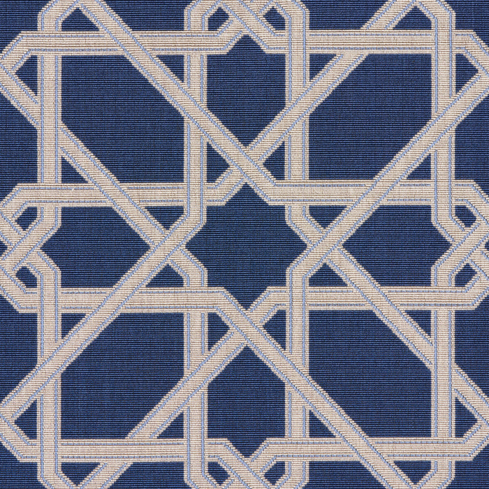 Schumacher Le Maroc Epingle Blue Fabric 83220