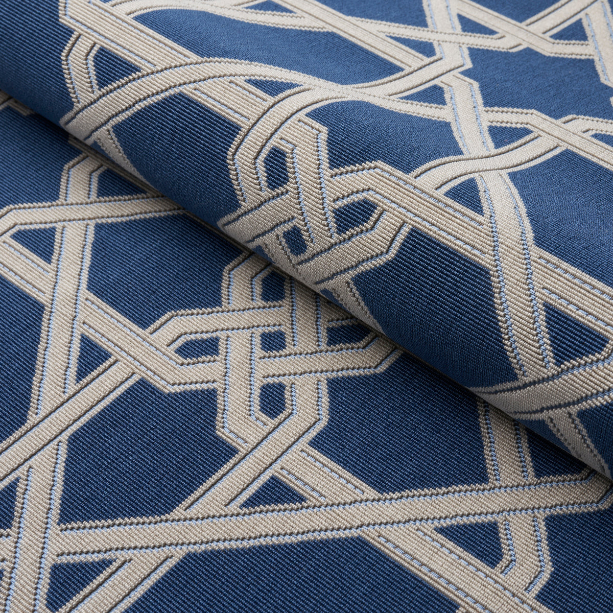 Schumacher Le Maroc Epingle Blue Fabric 83220