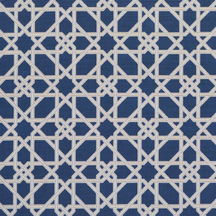 Schumacher Le Maroc Epingle Blue Fabric 83220